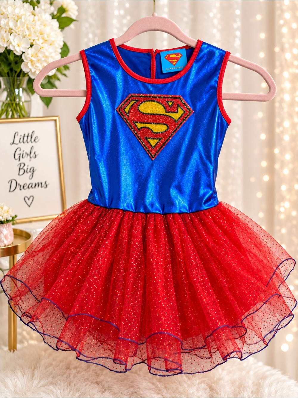 Blue & Red Superhero Tutu Dress for Kids